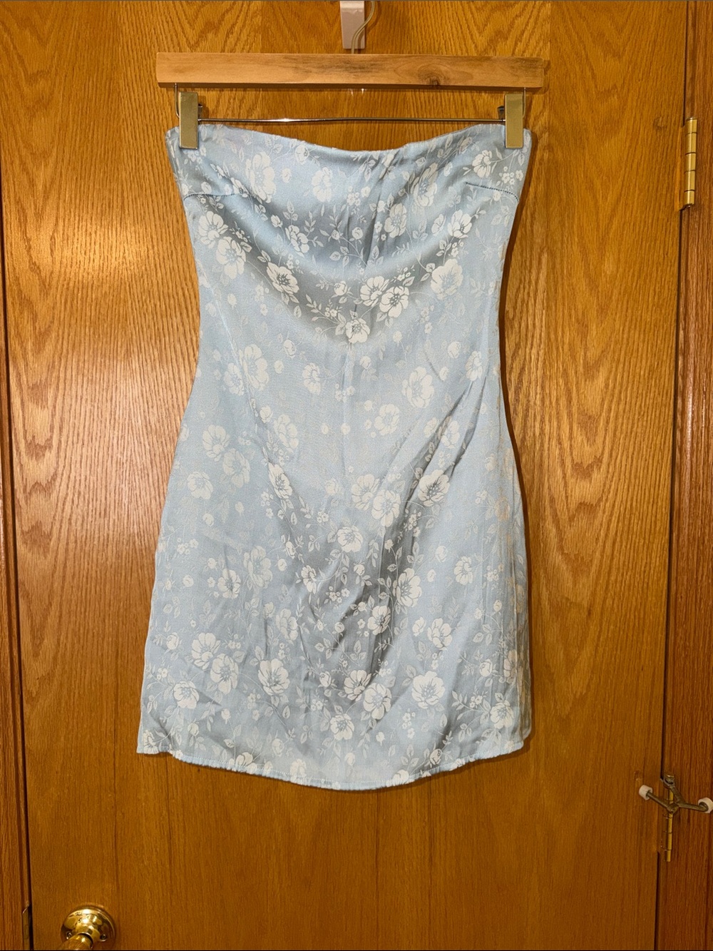 Princess Polly Strapless Satin Floral Mini Dress